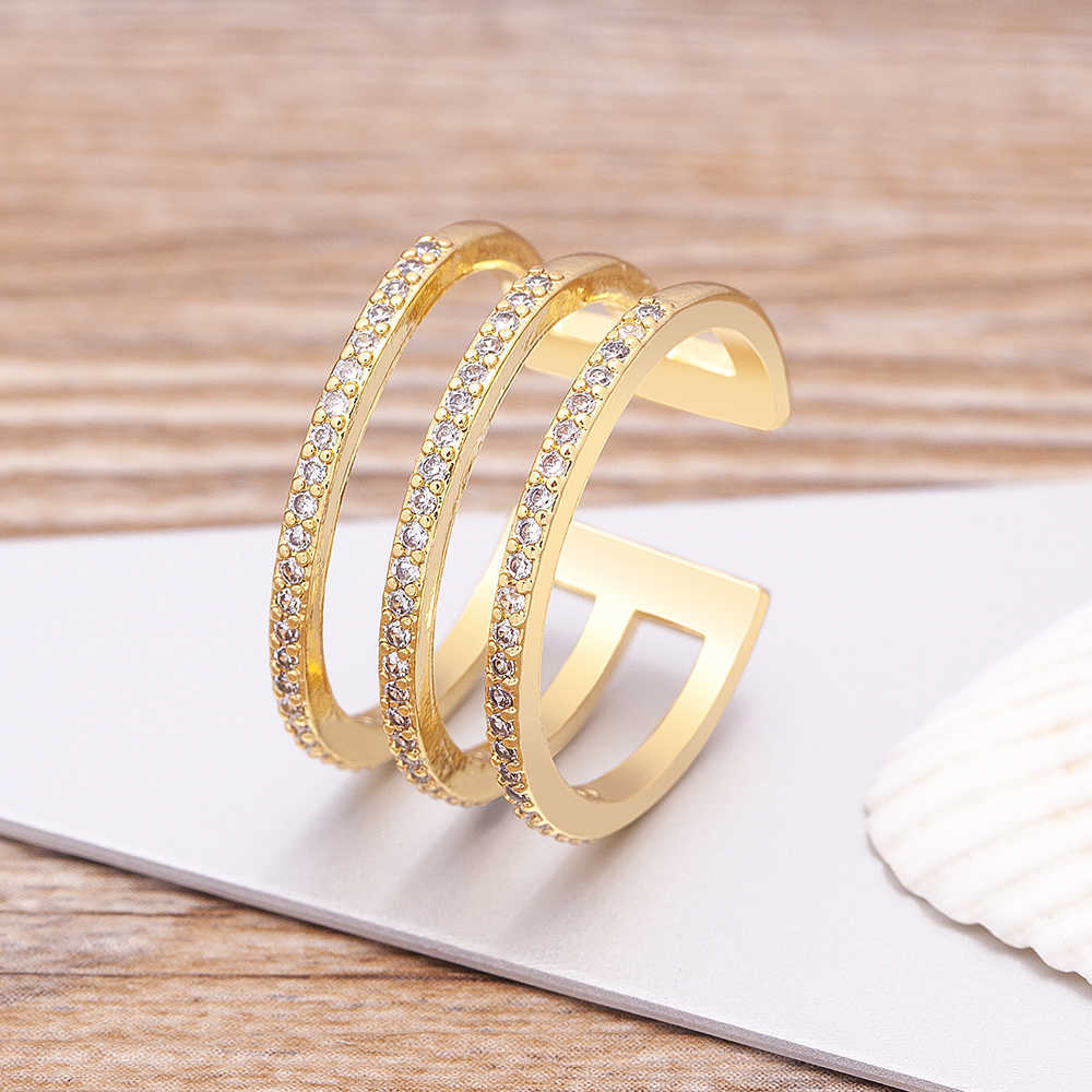 Band Rings Nidin High Quality Luxury Three Layers Copper Zircon Open Rings For Woman New Fashion Korean Adjustable Jewelry Party Gifts G230317
Band Rings Nidin High Quality Luxury Three Layers Copper Zircon Open Rings For Woman New Fashion Korean Adjustable Jewelry Party Gifts G230317