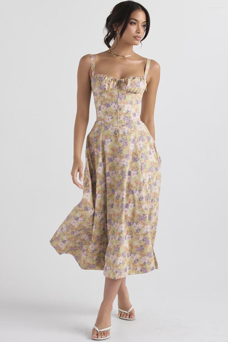Casual Dresses Women Summer Sexy Square Collar Sleeveless Strap Backless Floral Mid-Calf Luxury Dress Party Club Evening Champagne
Casual Dresses Women Summer Sexy Square Collar Sleeveless Strap Backless Floral Mid-Calf Luxury Dress Party Club Evening Champagne
