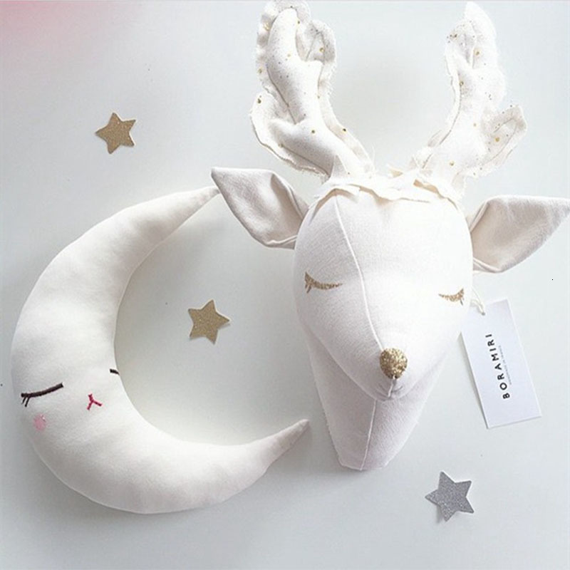 Wall Decor Animal Unicorn Deer Head Toys Wall Hanging Mounts Decor 3D Head Wall Hanging Ornaments Art Kids Room Wall Decoration Toys 230317