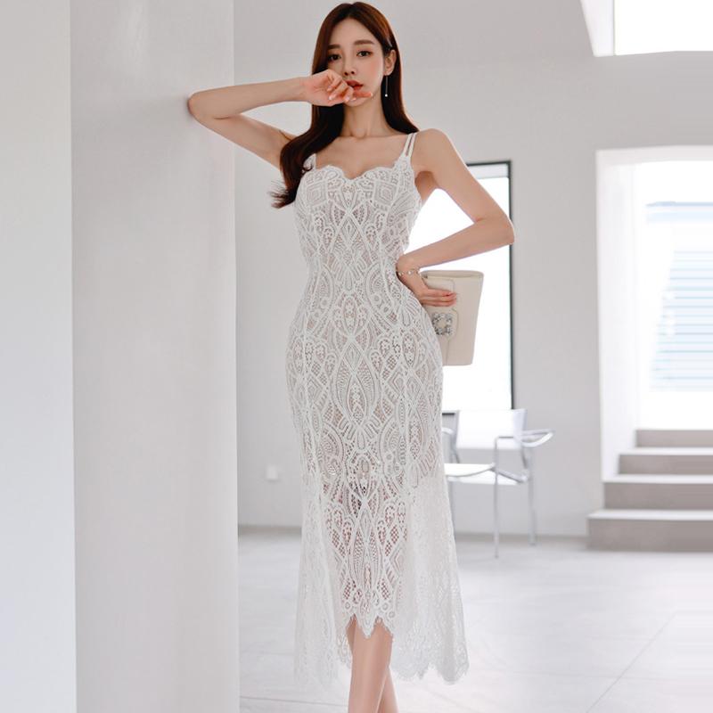 Casual Dresses Summer Korean Version Temperament Slender Condole Belt Long Dress Women Fashionable Sexy Lace Fishtail DressCasual, Black
Casual Dresses Summer Korean Version Temperament Slender Condole Belt Long Dress Women Fashionable Sexy Lace Fishtail DressCasual, Black