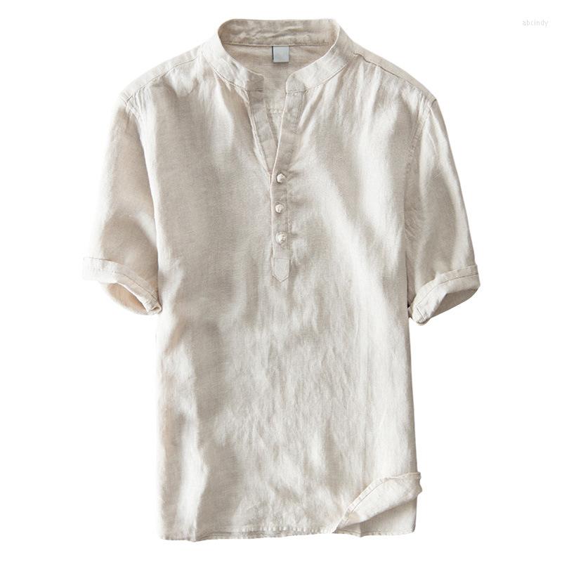 Men' T Shirts Summer Large Size Cotton And Linen Short-sleeved Shirt Male Chinese Style Buckle, Beige
Men' T Shirts Summer Large Size Cotton And Linen Short-sleeved Shirt Male Chinese Style Buckle, Beige