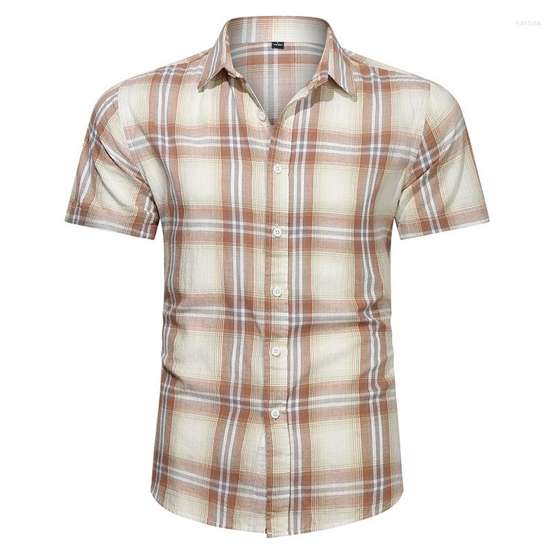 Men's Casual Shirts 2023 Summer Men's Cotton Plaid Shirt Fashion All-match Loose Tooling Short Sleeve Male Classic Brand Business Tops, Light yellow
Men's Casual Shirts 2023 Summer Men's Cotton Plaid Shirt Fashion All-match Loose Tooling Short Sleeve Male Classic Brand Business Tops, Light yellow