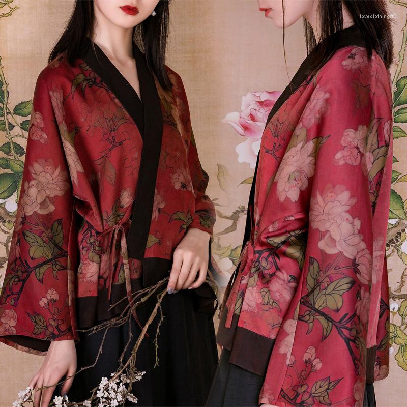 Ethnic Clothing Fashion Women Red Japanese Kimono Chinese Style Retro Hanfu Cardigan Casual Printed Coat Blouse Oriental Jackets Tops Robes
Ethnic Clothing Fashion Women Red Japanese Kimono Chinese Style Retro Hanfu Cardigan Casual Printed Coat Blouse Oriental Jackets Tops Robes