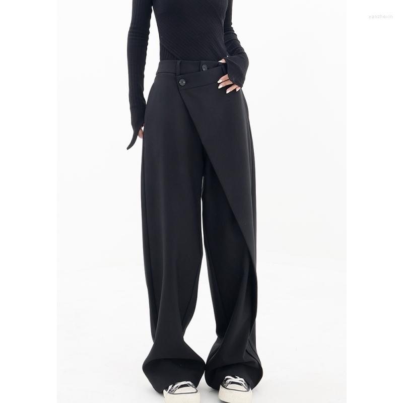 Women' Pants Black Women Suit Fold High Waist American Vintage Baggy Streetwear Style Fashion Female Straight Wide Leg Trouser
Women' Pants Black Women Suit Fold High Waist American Vintage Baggy Streetwear Style Fashion Female Straight Wide Leg Trouser