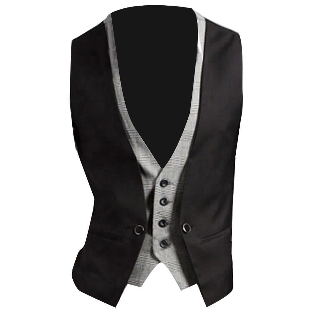 Men's Vests Men Formal Waistcoat Business Solid Color Single Button gilet Fake Two-pieces V Neck Casual S-lim chalecos para hombre 230317, Black
Men's Vests Men Formal Waistcoat Business Solid Color Single Button gilet Fake Two-pieces V Neck Casual S-lim chalecos para hombre 230317, Black