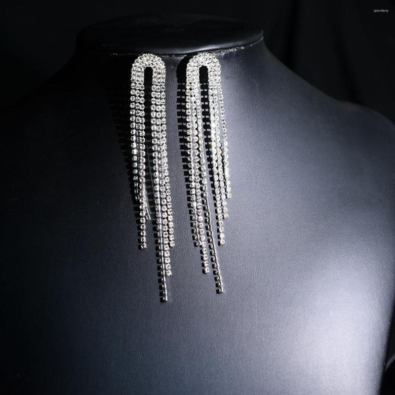 Dangle Earrings Long-range Tassel U-shape Earings For Wonmen Shine Water Drill Crystal Earpins Bride Jewelry Dress Accessoires Ear Needle
Dangle Earrings Long-range Tassel U-shape Earings For Wonmen Shine Water Drill Crystal Earpins Bride Jewelry Dress Accessoires Ear Needle
