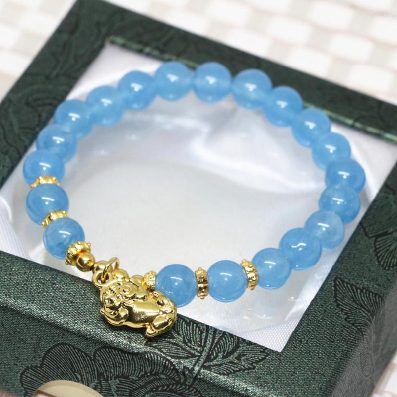 Strand Blue Natural Bracelet Semi-precious Stone Chalcedony Jades 8mm Round Beads Women Pretty Party Gifts Jewelry 7.5inch B2037
Strand Blue Natural Bracelet Semi-precious Stone Chalcedony Jades 8mm Round Beads Women Pretty Party Gifts Jewelry 7.5inch B2037