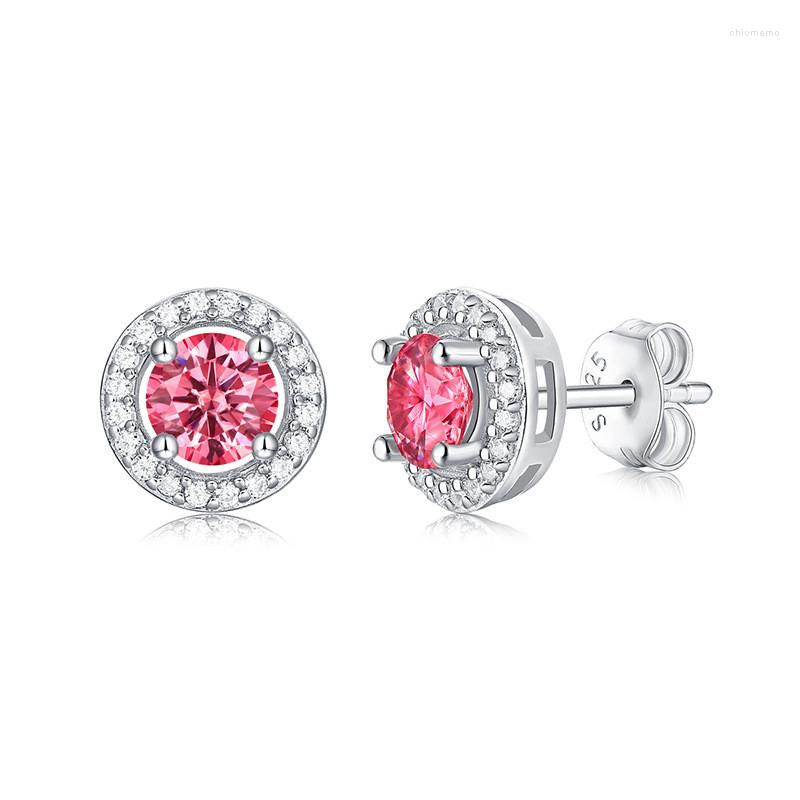 Stud Earrings Silver Round Excellent Cut Total 1 Carat Diamond Test Past Pink Moissanite 925 Wedding Jewelry For Women
Stud Earrings Silver Round Excellent Cut Total 1 Carat Diamond Test Past Pink Moissanite 925 Wedding Jewelry For Women