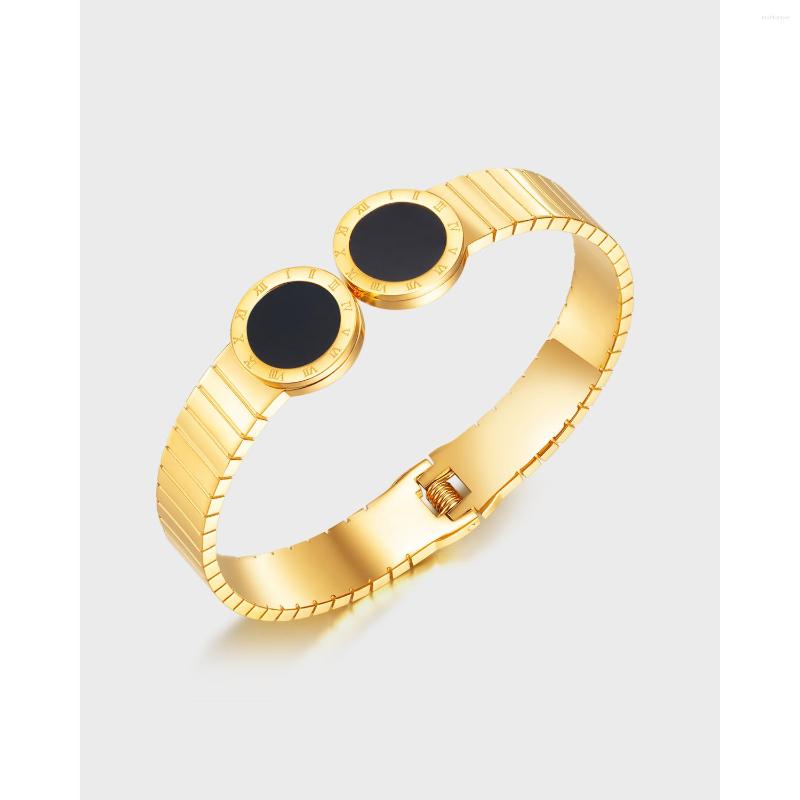 Bangle KouCh Fashion Gold Plating Stainless Steel Bangles Roman Numerals Black Bracelets Vintage Love Wristband Cuff
Bangle KouCh Fashion Gold Plating Stainless Steel Bangles Roman Numerals Black Bracelets Vintage Love Wristband Cuff