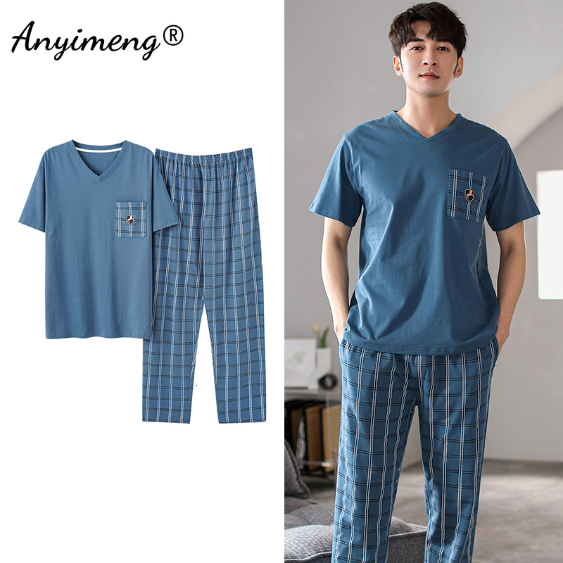 Men's Sleepwear Summer Cotton Men Pajama Sets Short Sleeve Long Pants Casual Loungewear for Boy Luxury Sleepwear V-neck Elegant Mens Clothing 230317, Sunny yellow
Men's Sleepwear Summer Cotton Men Pajama Sets Short Sleeve Long Pants Casual Loungewear for Boy Luxury Sleepwear V-neck Elegant Mens Clothing 230317, Sunny yellow