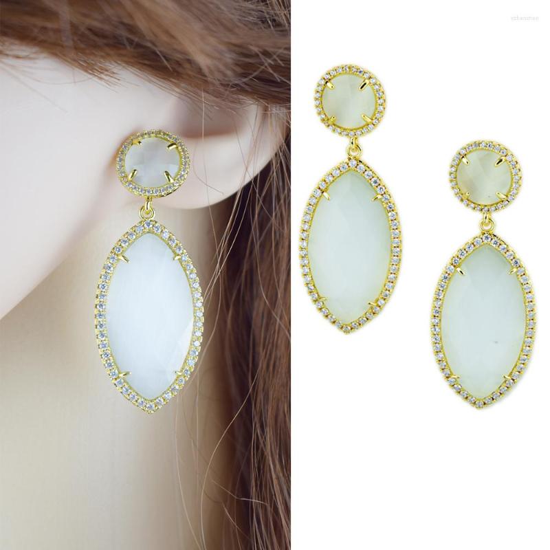 Dangle Earrings Fashion Gold Colors Statement Austria White Crystal Long Zircon Rhombus Elegant Jewelry
Dangle Earrings Fashion Gold Colors Statement Austria White Crystal Long Zircon Rhombus Elegant Jewelry