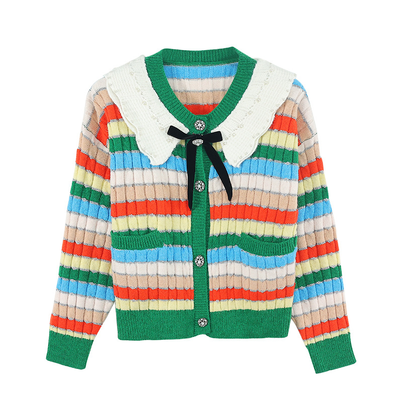 306 XL 2023 Spring Summer Women Sweater Long Sleeve Crew Neck Cardigan Green Striped Brand Same Style Striped Womens yuecheng, Post
306 XL 2023 Spring Summer Women Sweater Long Sleeve Crew Neck Cardigan Green Striped Brand Same Style Striped Womens yuecheng, Post