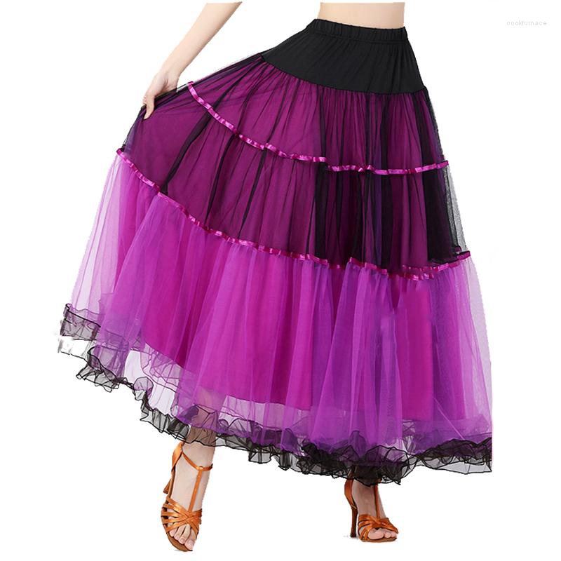 Stage Wear Modern Dance Women Ballroom Clothes Full Circel Gauze Long Skirt 3 Layers Patchwork Multicolors Tutu With Ruffle, Black
Stage Wear Modern Dance Women Ballroom Clothes Full Circel Gauze Long Skirt 3 Layers Patchwork Multicolors Tutu With Ruffle, Black
