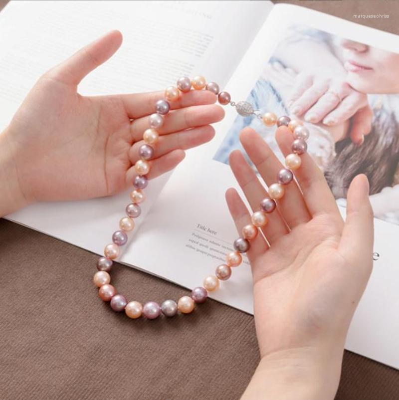 Chains UMQ 10-11mm Real Natural Sea Pearl Women's Necklace Fine Round Mix Color Pearls Sterling Silver Engagement Jewelry
Chains UMQ 10-11mm Real Natural Sea Pearl Women's Necklace Fine Round Mix Color Pearls Sterling Silver Engagement Jewelry