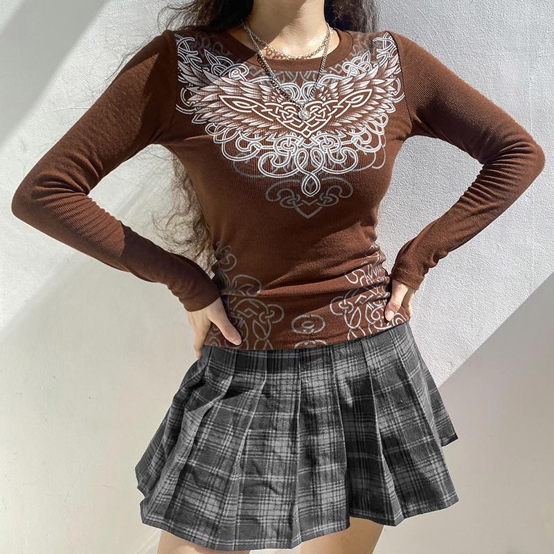 Women' T Shirts Female Long Sleeve T-Shirt Y2K Harajuku Gothic Ladies Mujer Floral Print Round Neck Pullover Casual Tops For Spring Fall, White
Women' T Shirts Female Long Sleeve T-Shirt Y2K Harajuku Gothic Ladies Mujer Floral Print Round Neck Pullover Casual Tops For Spring Fall, White