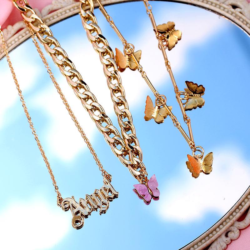 Chains Boho Fashion Multilayer Angel Letter Pendant Necklace For Women Gold Silver Color Acrylic Butterfly Choker Jewelry Gift
Chains Boho Fashion Multilayer Angel Letter Pendant Necklace For Women Gold Silver Color Acrylic Butterfly Choker Jewelry Gift