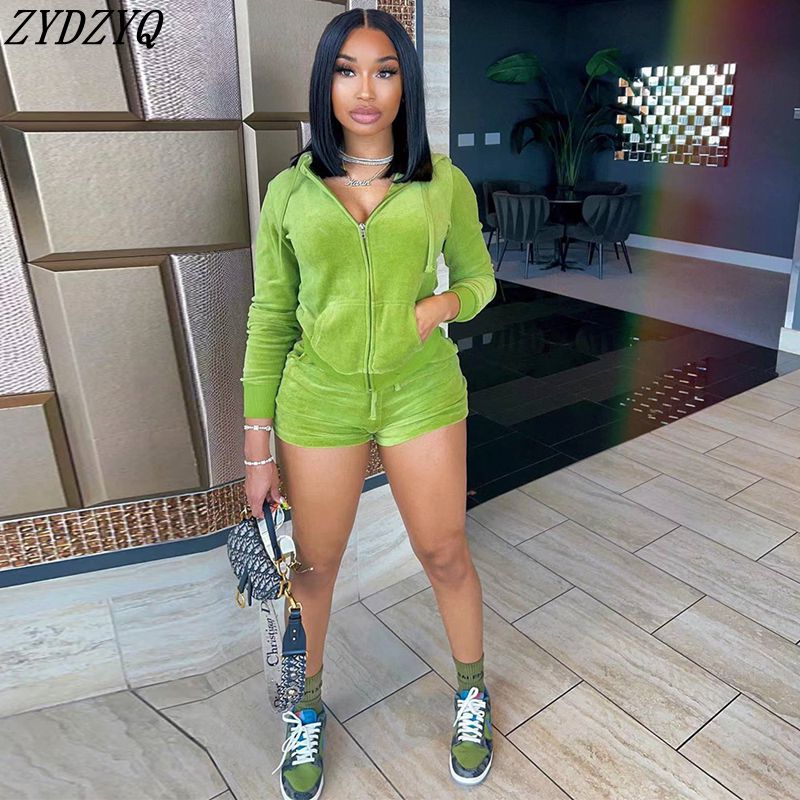 Women's Tracksuits Two Piece Sets Women Fall Solid Zip Korean-Velvet Tops Shorts Set Y2k Clothes Casual Vacation Club Streetwear WholesaleWo, Green
Women's Tracksuits Two Piece Sets Women Fall Solid Zip Korean-Velvet Tops Shorts Set Y2k Clothes Casual Vacation Club Streetwear WholesaleWo, Green