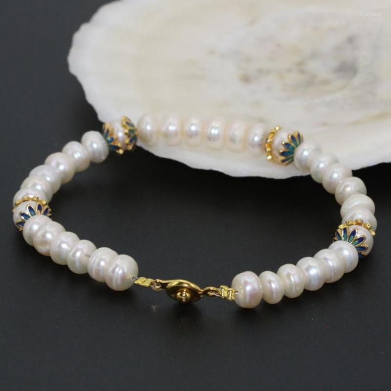 Strand High Grade Natural 6 8mm White Cultured Freshwater Pearl Abacus Beads Clasp Bracelets For Bride Women Jewelry 7.5inch B2758
Strand High Grade Natural 6 8mm White Cultured Freshwater Pearl Abacus Beads Clasp Bracelets For Bride Women Jewelry 7.5inch B2758