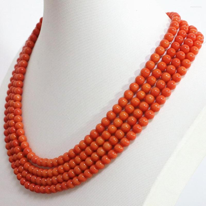 Chains Ly Amazing 4 Rows Imitation Pink Orange 6mm High Grade Round Beads Coral Chain Beauty Necklace Jewelry 17-20inch B1452
Chains Ly Amazing 4 Rows Imitation Pink Orange 6mm High Grade Round Beads Coral Chain Beauty Necklace Jewelry 17-20inch B1452