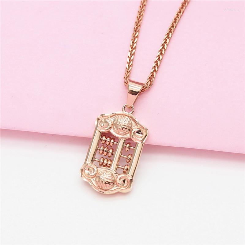 Chains 585 Purple Gold Plated 14K Rose Chinese Style Abacus Neckalce For Woman Exquisite Retro Pendant Party Jewelry
Chains 585 Purple Gold Plated 14K Rose Chinese Style Abacus Neckalce For Woman Exquisite Retro Pendant Party Jewelry