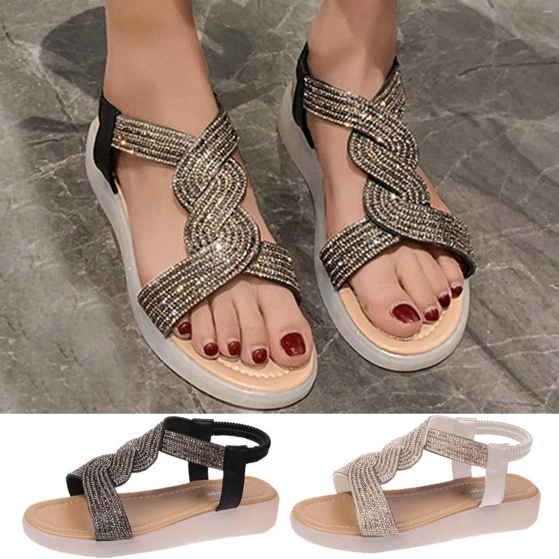 Sandals Flats Shoes Women Comfort With Elastic Strap Casual Bohemian Beach Slip On Rhinestone Lace For, Beige
Sandals Flats Shoes Women Comfort With Elastic Strap Casual Bohemian Beach Slip On Rhinestone Lace For, Beige