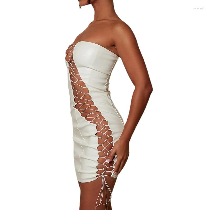 Casual Dresses Woman Sexy Dress Wetlook Clubwear For Pole Dance Party Faux Leather Bandage Hollow Out Leotard Stage Show Costume, Brown
Casual Dresses Woman Sexy Dress Wetlook Clubwear For Pole Dance Party Faux Leather Bandage Hollow Out Leotard Stage Show Costume, Brown
