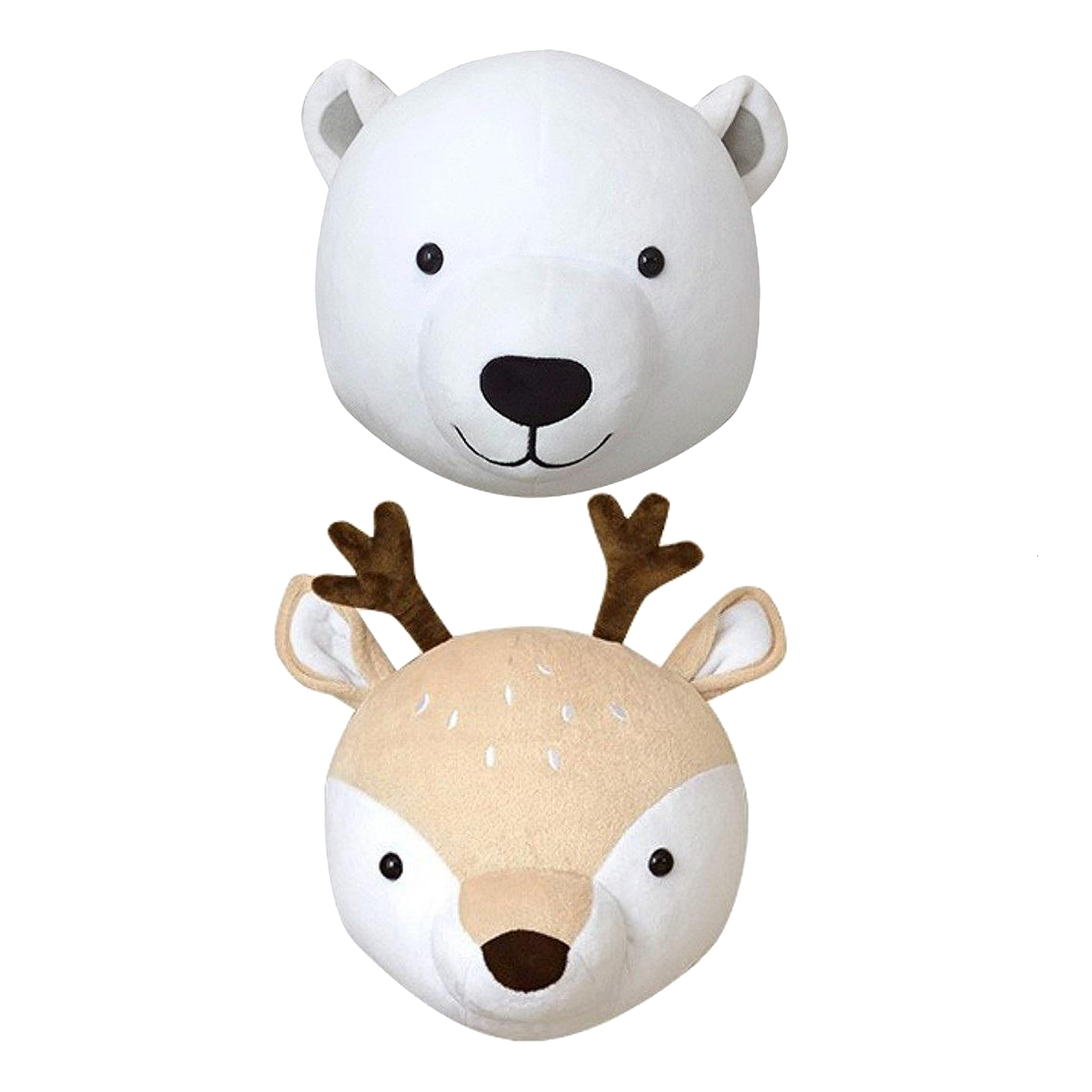 Wall Decor Jungle Safari Animals Head Wall Mount Decoration Bear / Deer Head Wall Ornaments Wall Hanging Mount Plush Pe 230317
