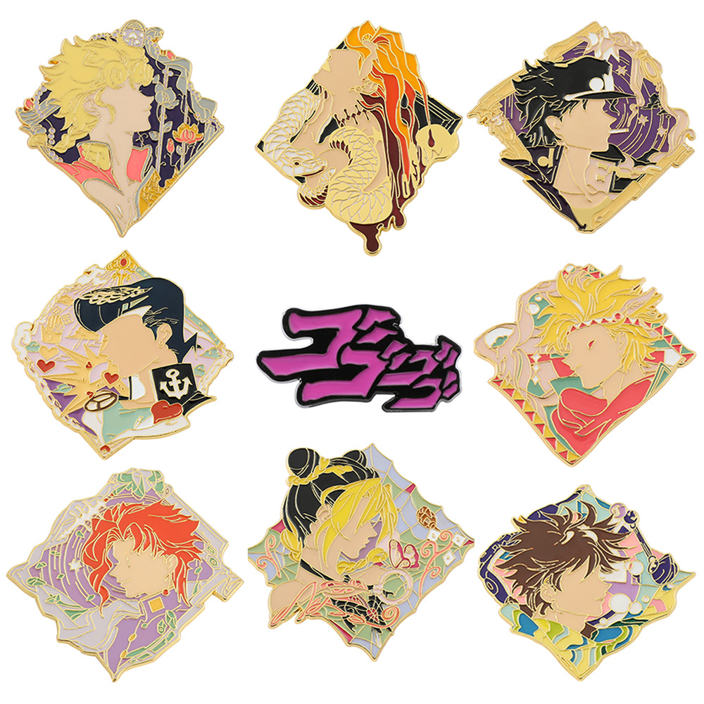 Jojo's Bizarre Adventure figure characters collection pin Cute Anime Movies Games Hard Enamel Pins Collect Metal Cartoon Brooch, Color #1 
Jojo's Bizarre Adventure figure characters collection pin Cute Anime Movies Games Hard Enamel Pins Collect Metal Cartoon Brooch, Color #1