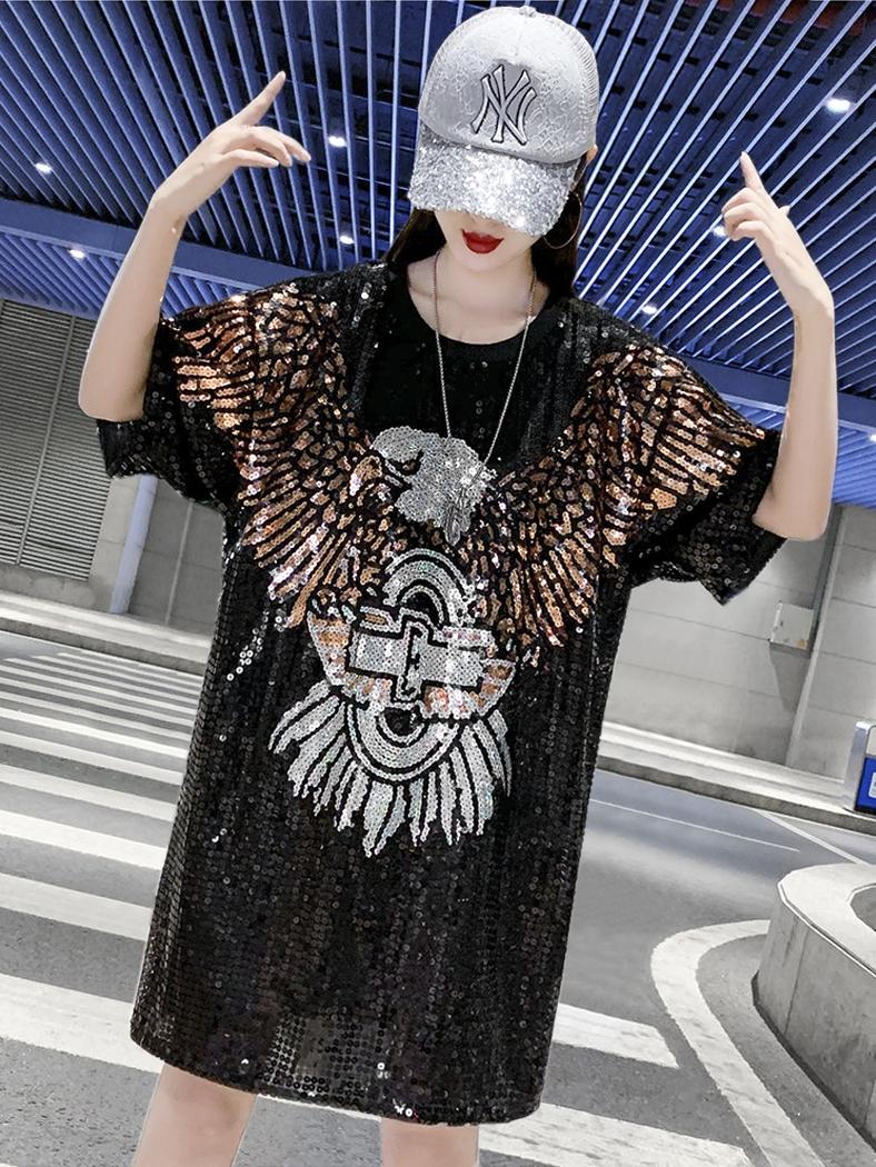 Women's T Shirts America Punk Lady Black Bald Eagle Loose Sequins Shirt Femae Street Hip Hop Stylish Dance Wear TeesWomen's
Women's T Shirts America Punk Lady Black Bald Eagle Loose Sequins Shirt Femae Street Hip Hop Stylish Dance Wear TeesWomen's