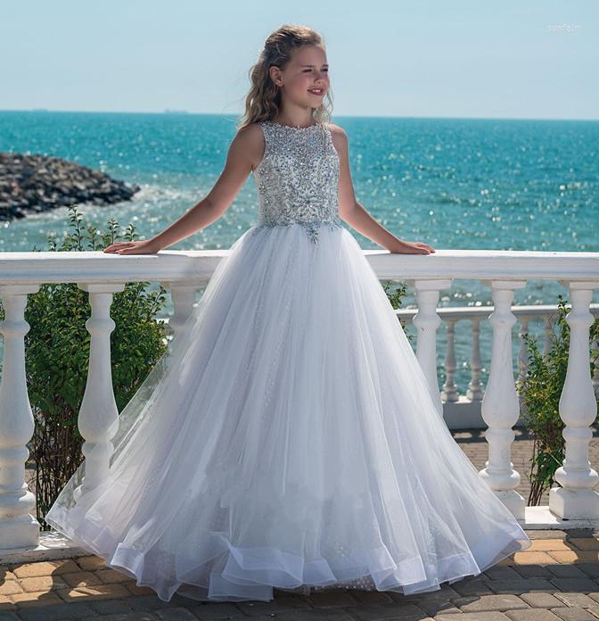 Girl Dresses Sparkly Crystals Silver Beading Flower Dress For Wedding O Neck Puffy Tulle Dot Netting Girls Pageant Custom Made, White
Girl Dresses Sparkly Crystals Silver Beading Flower Dress For Wedding O Neck Puffy Tulle Dot Netting Girls Pageant Custom Made, White