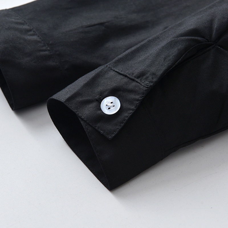 Kids Shirts Spring Autumn Baby Boy Shirts Black Long Sleeve Lapel Cardigan Shirt Casual Kids Gentleman Blouses Tops Toddlers Boys Clothes 230317