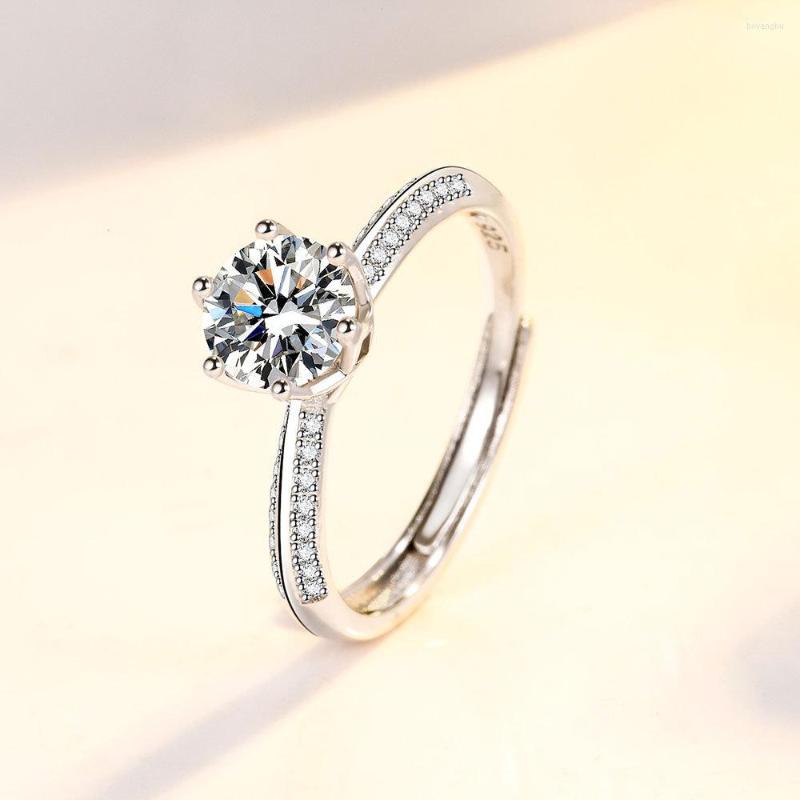 Wedding Rings Classic Luxury Six Claw Crystal Woman Ring Opening Adjustable Girl Gift Party Send Girlfriend Wholesale
Wedding Rings Classic Luxury Six Claw Crystal Woman Ring Opening Adjustable Girl Gift Party Send Girlfriend Wholesale