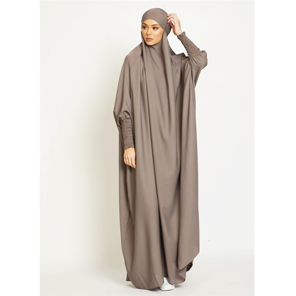 Ethnic Clothing Hooded Abaya Muslim Women Prayer Garment Hijab Dress Arabic Robe Overhead Kaftan Khimar Jilbab Eid Ramadan Gown Islamic Clothes 230317