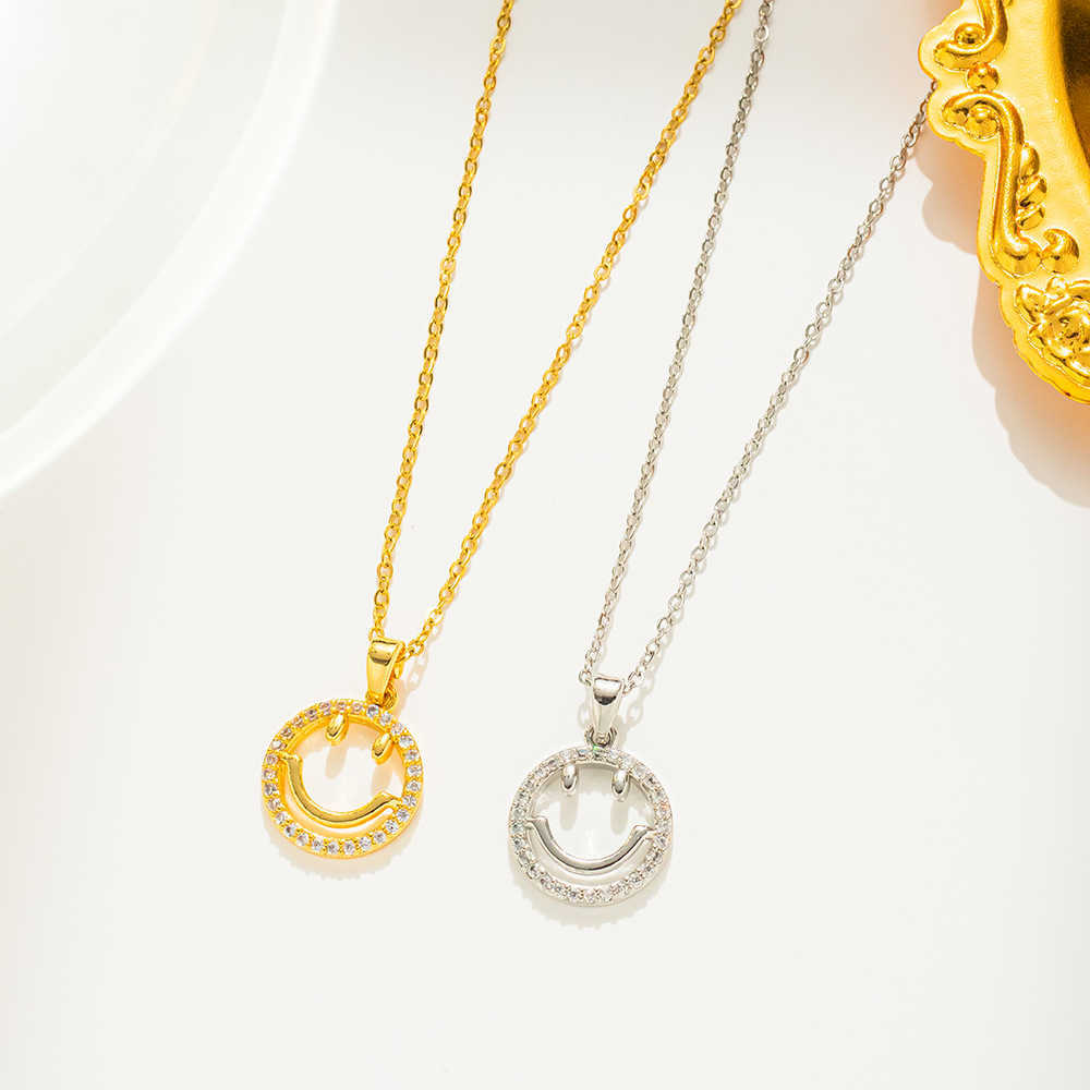 Necklaces Strands Strings 2023 New Light Luxury Titanium Steel Necklace Women's Summer Small Design Sense Pendant Temperament Zircon Smiling Face
Necklaces Strands Strings 2023 New Light Luxury Titanium Steel Necklace Women's Summer Small Design Sense Pendant Temperament Zircon Smiling Face