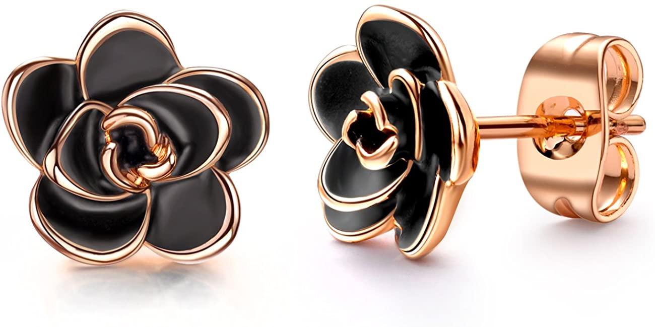 Stud Earrings Gold Plated Black Rose Flower For Women Girl Charm Fashion Beauty JewelryStud
Stud Earrings Gold Plated Black Rose Flower For Women Girl Charm Fashion Beauty JewelryStud
