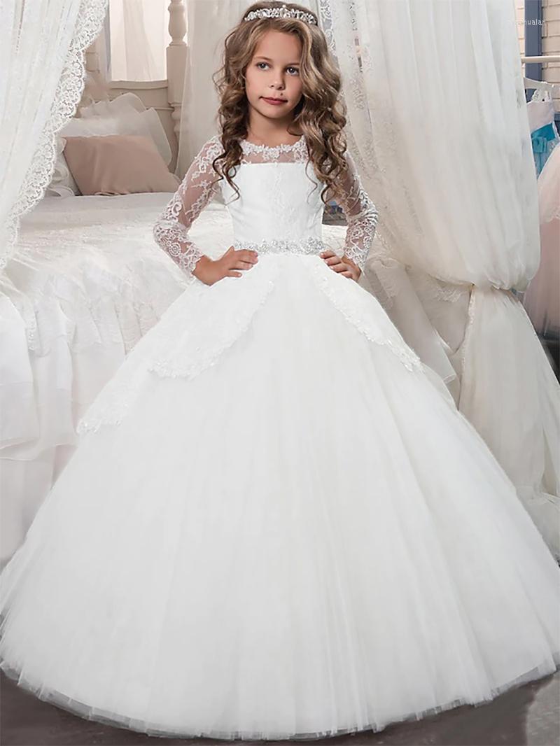 Girl Dresses Princess Floor Length Christmas / Birthday First Communion Flower - Chiffon Lace Tulle Long Sleeve Jewel Neck, Custom
Girl Dresses Princess Floor Length Christmas / Birthday First Communion Flower - Chiffon Lace Tulle Long Sleeve Jewel Neck, Custom