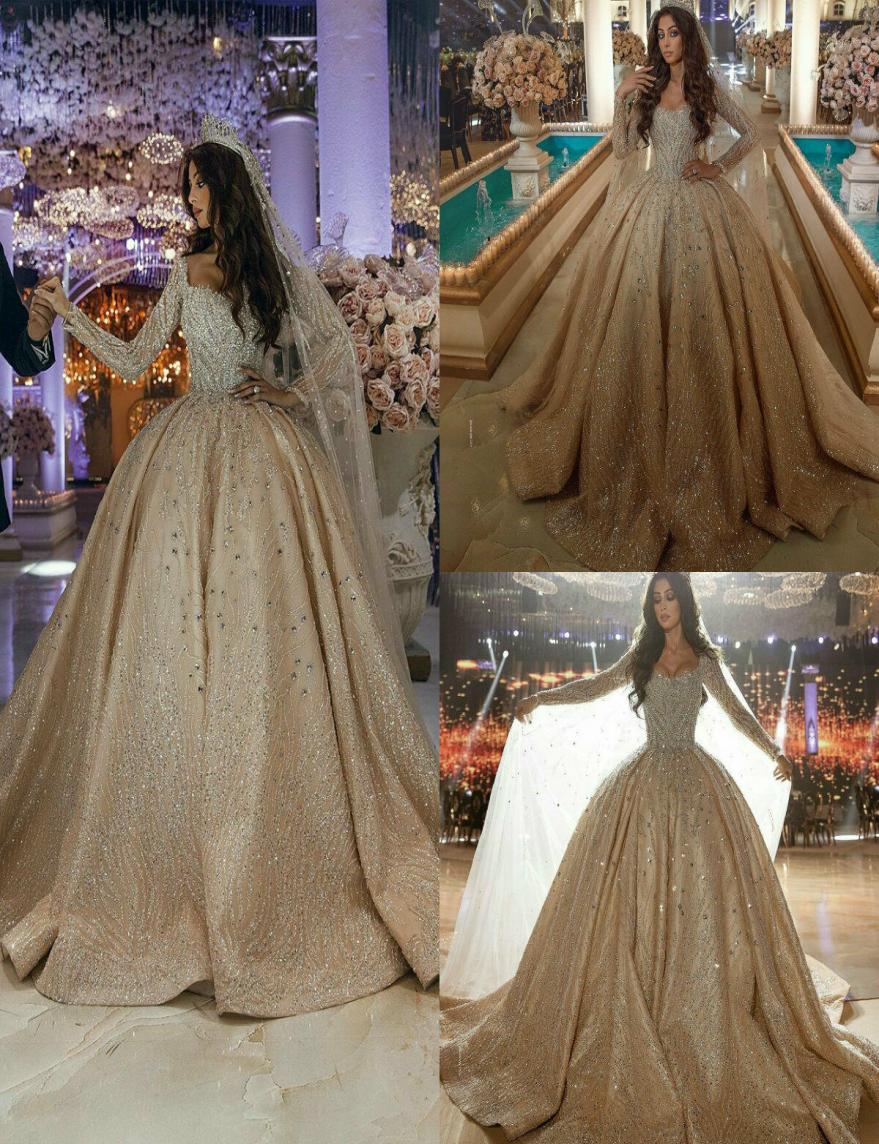 Luxury Champagne Ball Gown Wedding Dresses 2020 Beading Long Sleeves Bridal Gowns Lace Appliqued Plus Size Wedding Dress4475896, Gold
Luxury Champagne Ball Gown Wedding Dresses 2020 Beading Long Sleeves Bridal Gowns Lace Appliqued Plus Size Wedding Dress4475896, Gold
