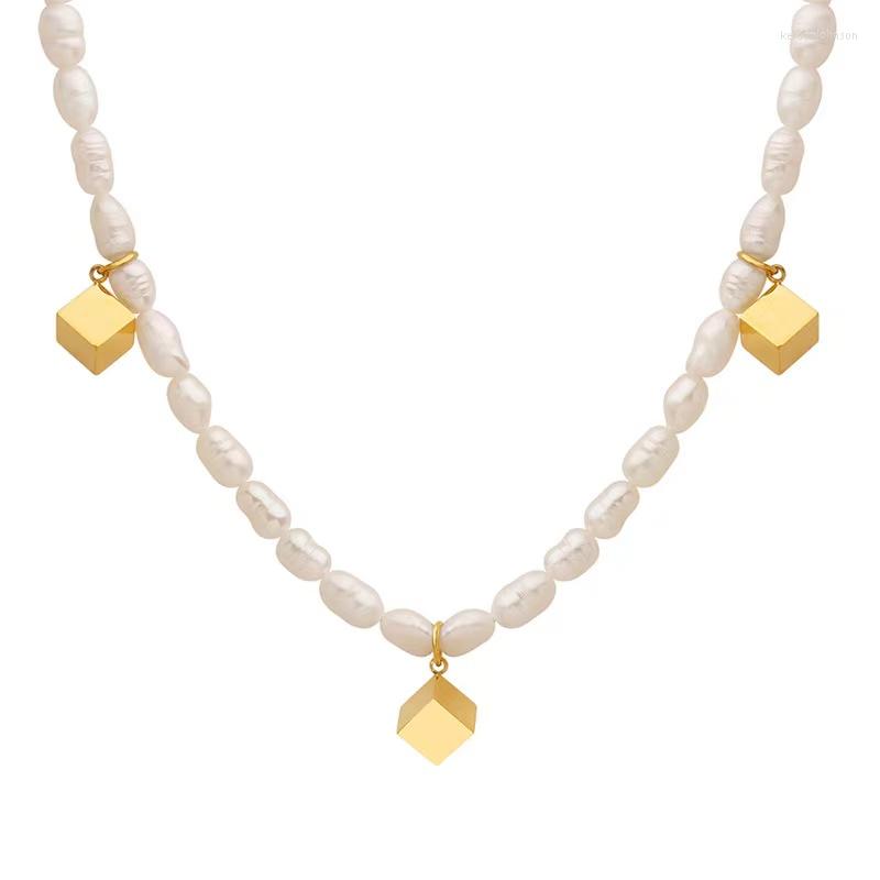 Pendant Necklaces Fashion Korean Short Necklace Choker Jewelry Stainless Steel Freshwater Pearl Cube For Women
Pendant Necklaces Fashion Korean Short Necklace Choker Jewelry Stainless Steel Freshwater Pearl Cube For Women