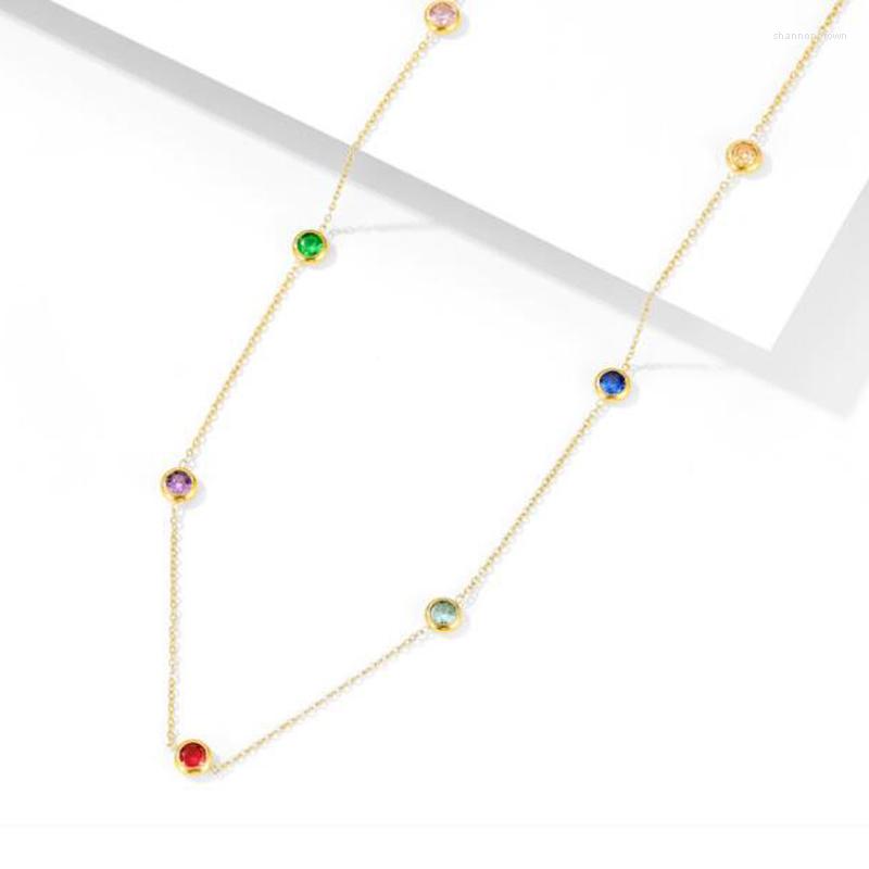 Pendant Necklaces 2023 316L Stainless Steel Chain Necklace Delicate Colorful Cubic Zirconia Collar Trendy Jewelry Bijoux Femme Party
Pendant Necklaces 2023 316L Stainless Steel Chain Necklace Delicate Colorful Cubic Zirconia Collar Trendy Jewelry Bijoux Femme Party