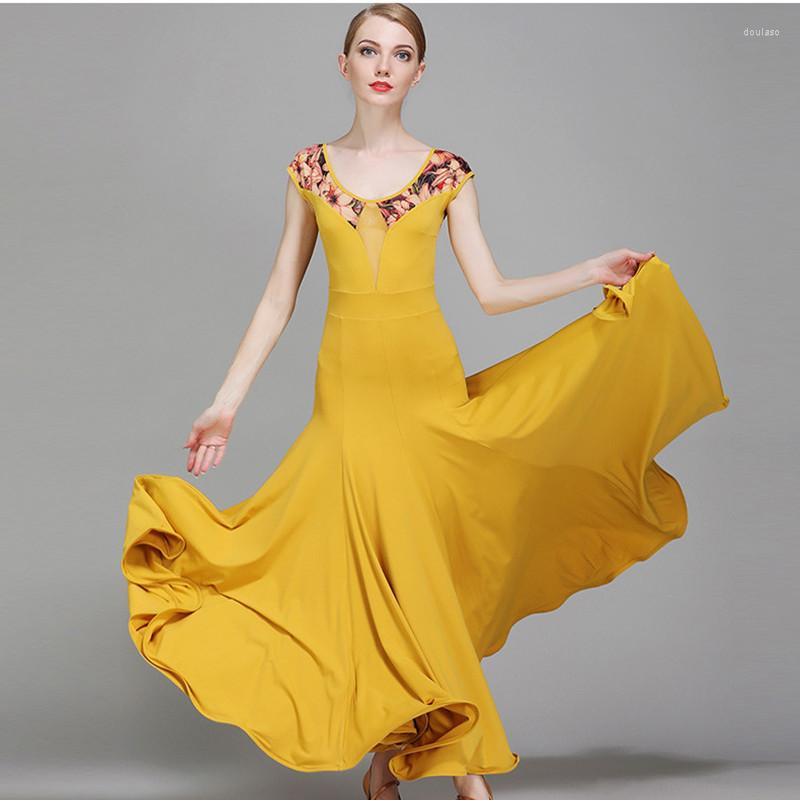 Stage Wear Ballroom Dress Standard Dancing Clothes Competition Dance Waltz Women Flamenco Yellow
Stage Wear Ballroom Dress Standard Dancing Clothes Competition Dance Waltz Women Flamenco Yellow