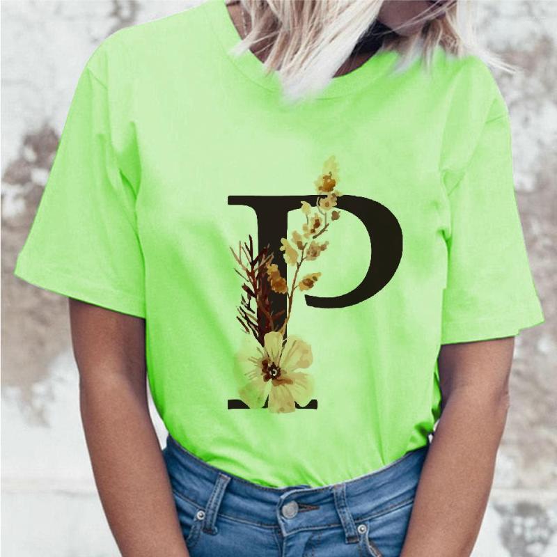 Women's T Shirts Summer Women's T-shirt 26 English Alphabet Printing Series Short-sleeved Casual Ladies O-neck Personality Geen, 20222013l
Women's T Shirts Summer Women's T-shirt 26 English Alphabet Printing Series Short-sleeved Casual Ladies O-neck Personality Geen, 20222013l