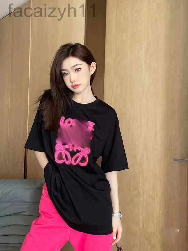 Women's T-Shirt Designer Spring Street Trend 23SS Neon Embroidery Lazy Fluorescent Pink OS Loose Short Sleeve 2RU2, Black
Women's T-Shirt Designer Spring Street Trend 23SS Neon Embroidery Lazy Fluorescent Pink OS Loose Short Sleeve 2RU2, Black