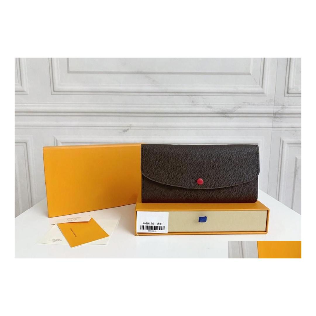 Wallets Womens Designers Retro Long Purses With Box Dustbag 9 Colors Classic Lady Leather Coin Bags Women Clutch Purse Wallet Card H Dhlut, Brown flower/rose inside
Wallets Womens Designers Retro Long Purses With Box Dustbag 9 Colors Classic Lady Leather Coin Bags Women Clutch Purse Wallet Card H Dhlut, Brown flower/rose inside