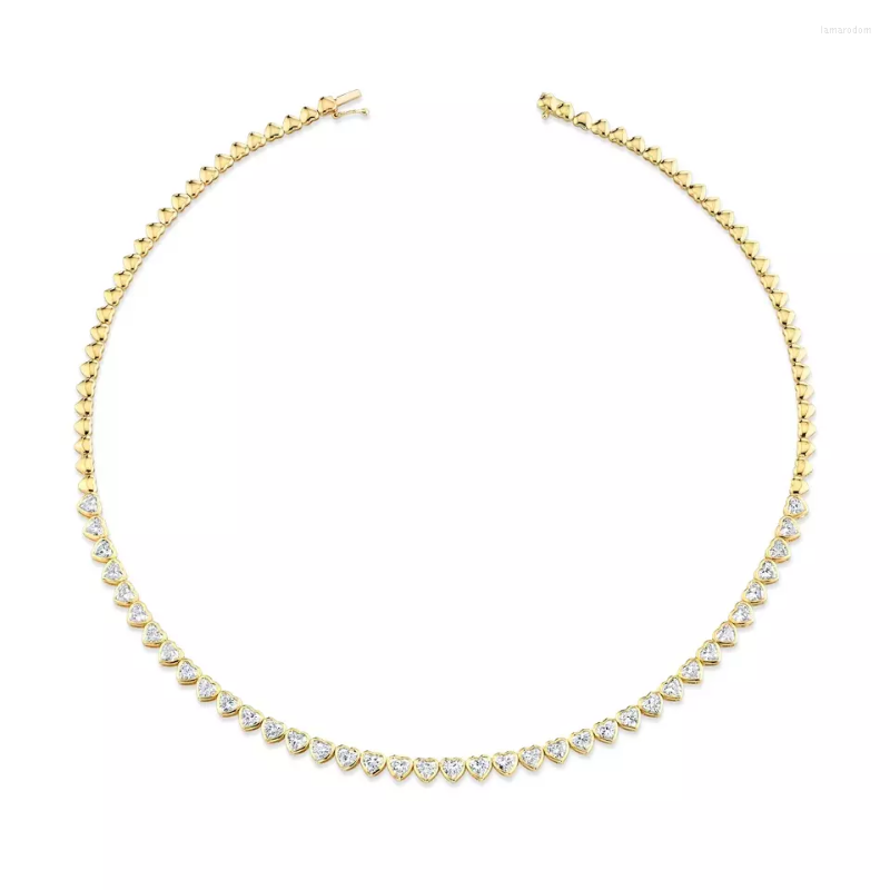 Chains 5MM Bezel Heart Shaped Tennis Chain Necklace 16" 18" Top Quality 2023 Valentine's Day Gift For Girlfriend
Chains 5MM Bezel Heart Shaped Tennis Chain Necklace 16" 18" Top Quality 2023 Valentine's Day Gift For Girlfriend