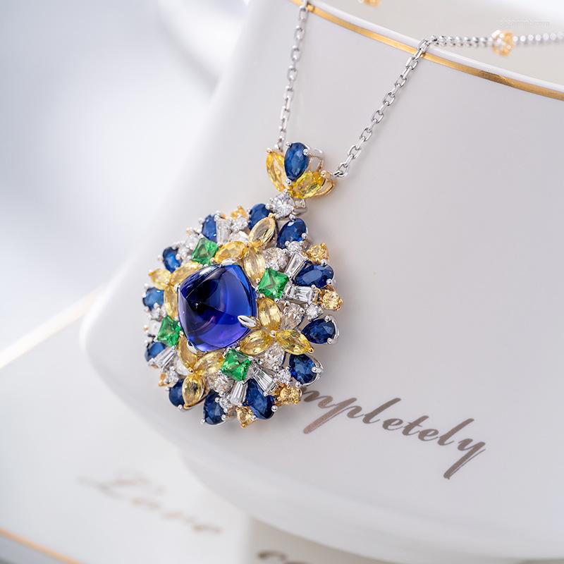 Pendant Necklaces Artificial Tanzanite Sugar Tower Gem Necklace Collares White Gold Plated For Women Fashion Jewelry
Pendant Necklaces Artificial Tanzanite Sugar Tower Gem Necklace Collares White Gold Plated For Women Fashion Jewelry