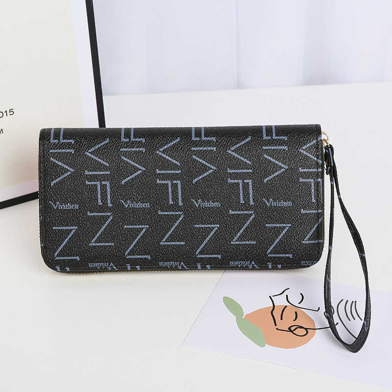 Letters Long Clutch Women's Bag Tri-fold Printed Card Position ID Position Coin Purse Ladies Wallet 0403