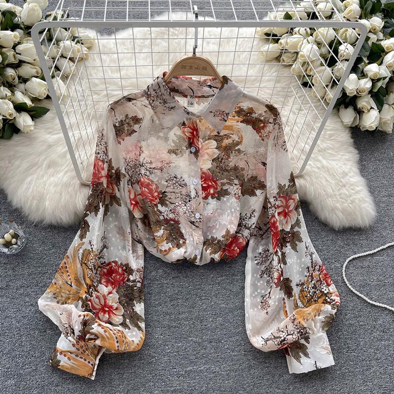 Women's Blouses Vintage Print Long Sleeve Shirt Top Autumn Women's Thin Beautiful Chiffon Blusa Feminina, Black
Women's Blouses Vintage Print Long Sleeve Shirt Top Autumn Women's Thin Beautiful Chiffon Blusa Feminina, Black
