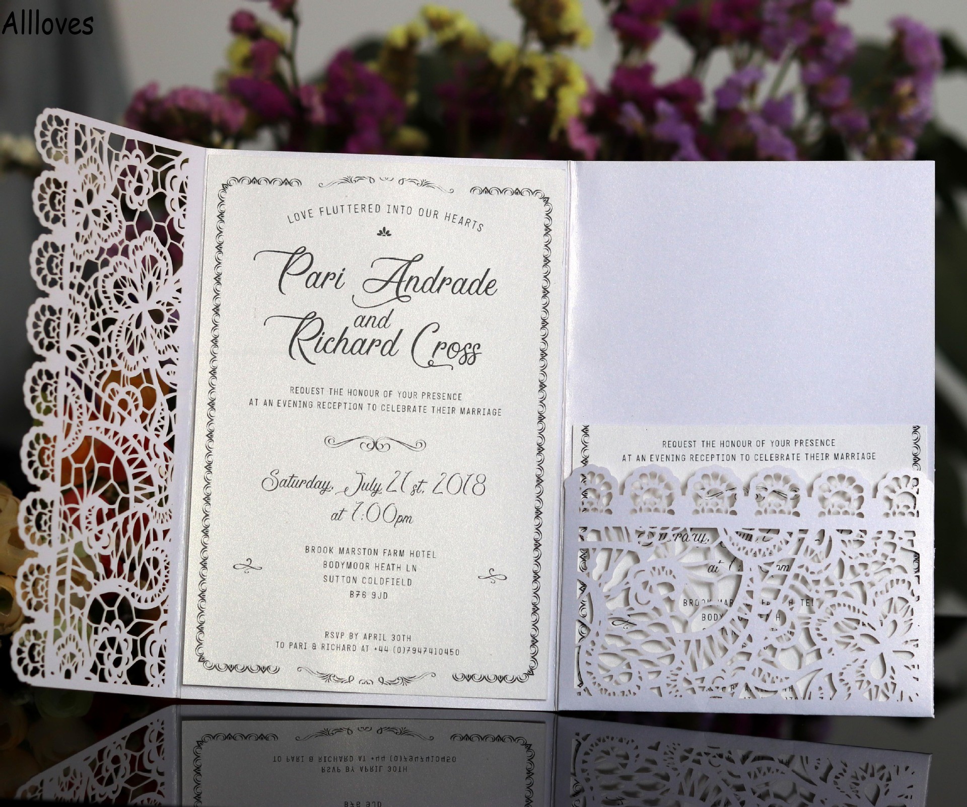 Pretty Lace Hollow Out Wedding Invitations Cards Customized Laser Cut Vintage Bridal Shower Decor Gift Business Greeting Card Kits Event Party Supplies CL0019, 18cm*12.5cm
Pretty Lace Hollow Out Wedding Invitations Cards Customized Laser Cut Vintage Bridal Shower Decor Gift Business Greeting Card Kits Event Party Supplies CL0019, 18cm*12.5cm