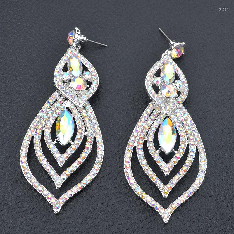 Dangle Earrings Top Quality Silver Color AB Crystal Wedding Long Floral Shape Chandelier For Women Brides Bridesmaid Love Gift
Dangle Earrings Top Quality Silver Color AB Crystal Wedding Long Floral Shape Chandelier For Women Brides Bridesmaid Love Gift