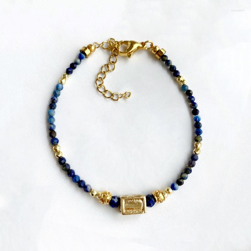 Charm Bracelets 2MM Faceted Stone Lapis Lazuli Gold Color Beads Adjustable Bracelet Man Women Fashionable Arm Accessories Gift Wholesale
Charm Bracelets 2MM Faceted Stone Lapis Lazuli Gold Color Beads Adjustable Bracelet Man Women Fashionable Arm Accessories Gift Wholesale